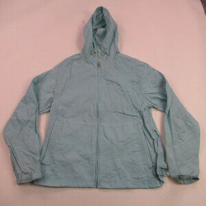 LL Bean Jacket Womens Medium Long Sleeve Full Zip Lightweight Pockets Hooded
